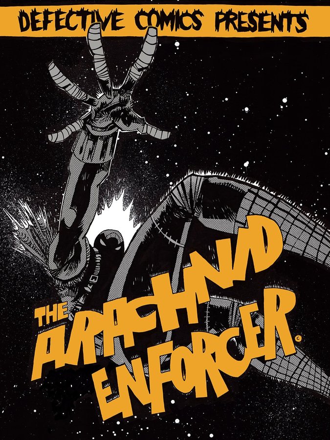 Instagram post by @matteoscalera for Kickstarter. Caption reads: Support @JimMahfood ARACHNID ENFORCER on....