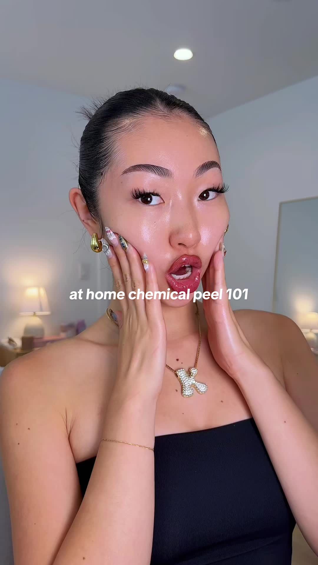 TikTok post by @itsbabykelz for Exuviance. Caption reads: your makeup application is only as good as your....