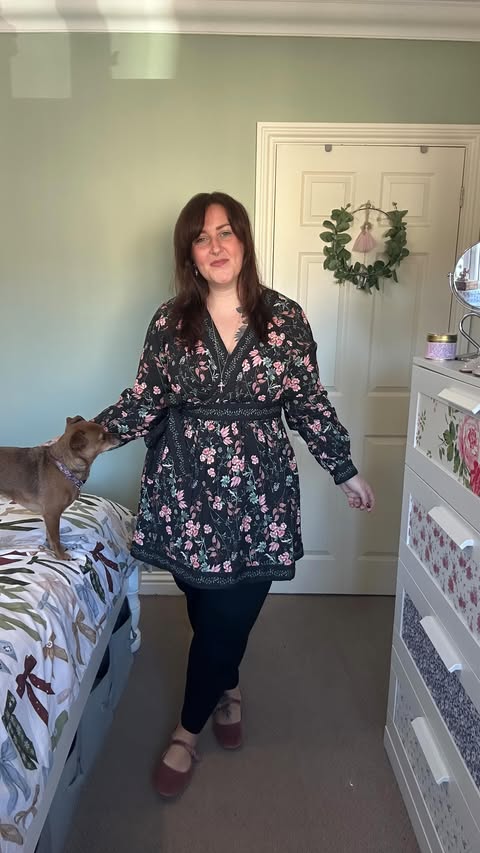 Instagram post by @christinaloves_clothes for Stylink. Caption reads: Getting through January by dressing cute and....