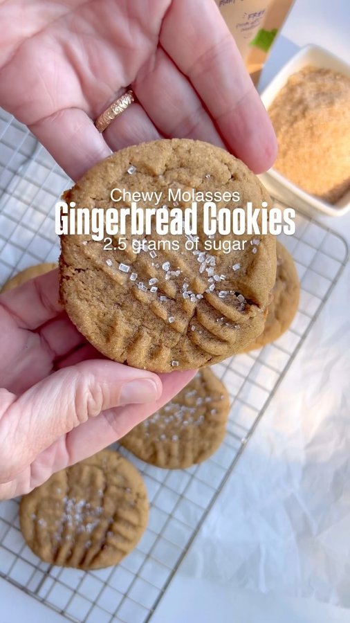 Instagram post by an influencer for Pyure Organic. Caption reads: [...] Cookies 🍪✨ Made with @pyureorganic brown....