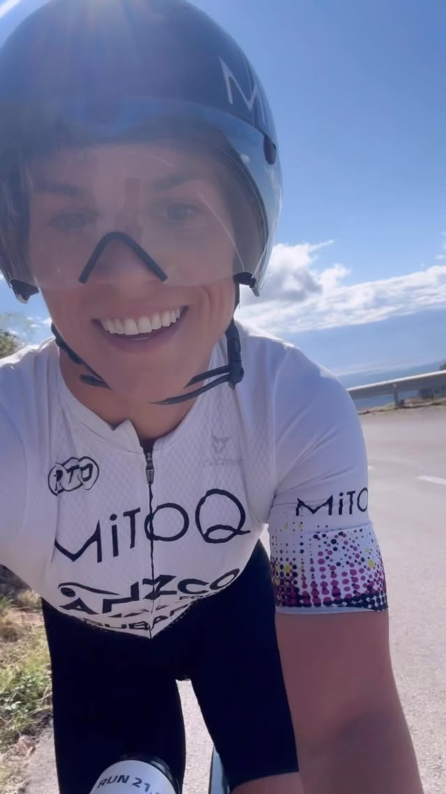 Instagram post by @dr_hannah_wells for MitoQ. Caption reads: [...] that journey has been taking my morning....