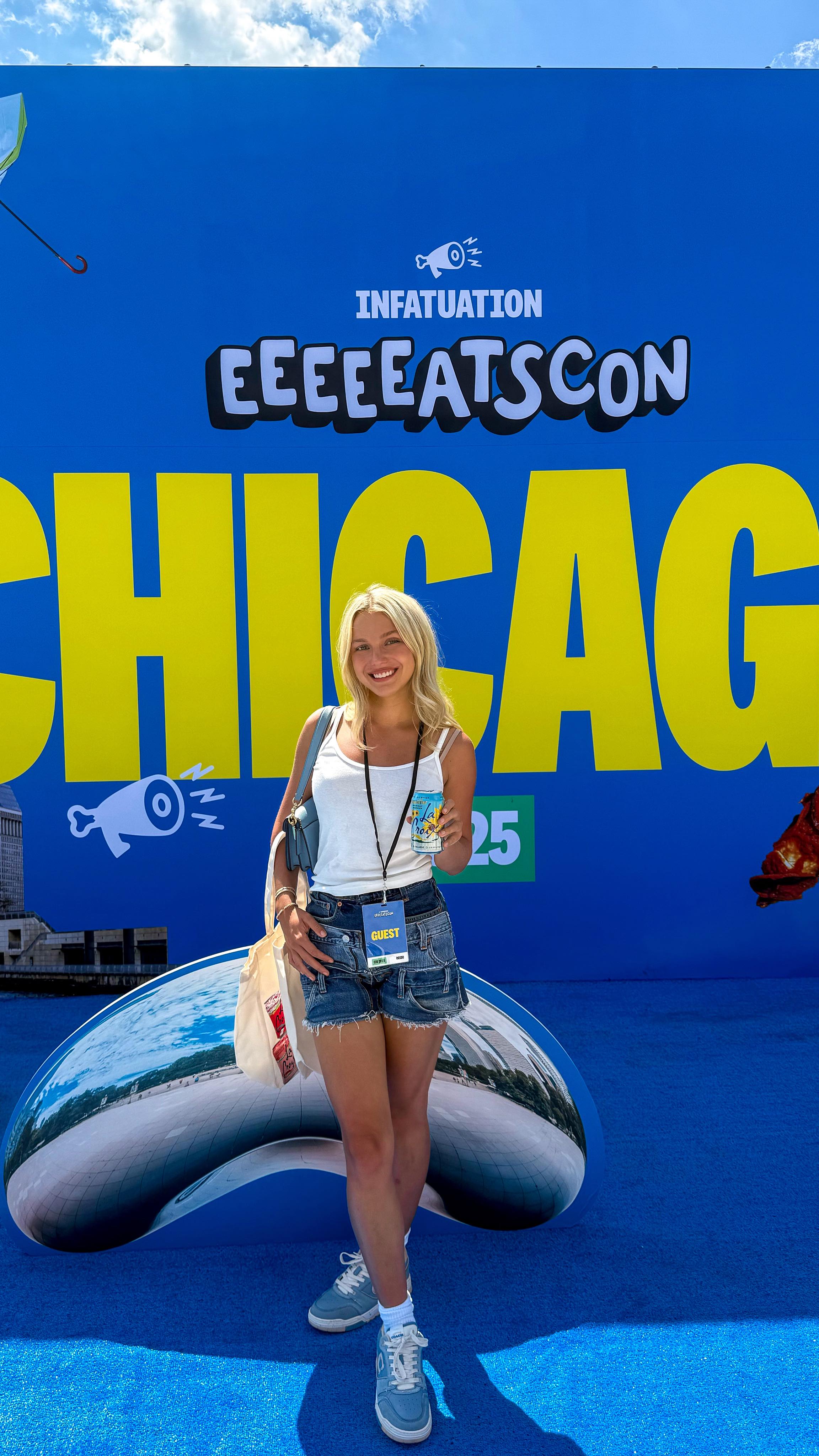 Instagram post by @grace.andrews for LaCroix Water. Caption reads: here’s everything I ate @eeeeeatscon Chicago with....