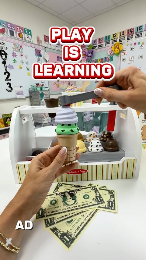 Instagram post by @kindergartenkitties for Melissa & Doug. Caption reads: #ad Some of the best learning happens through....