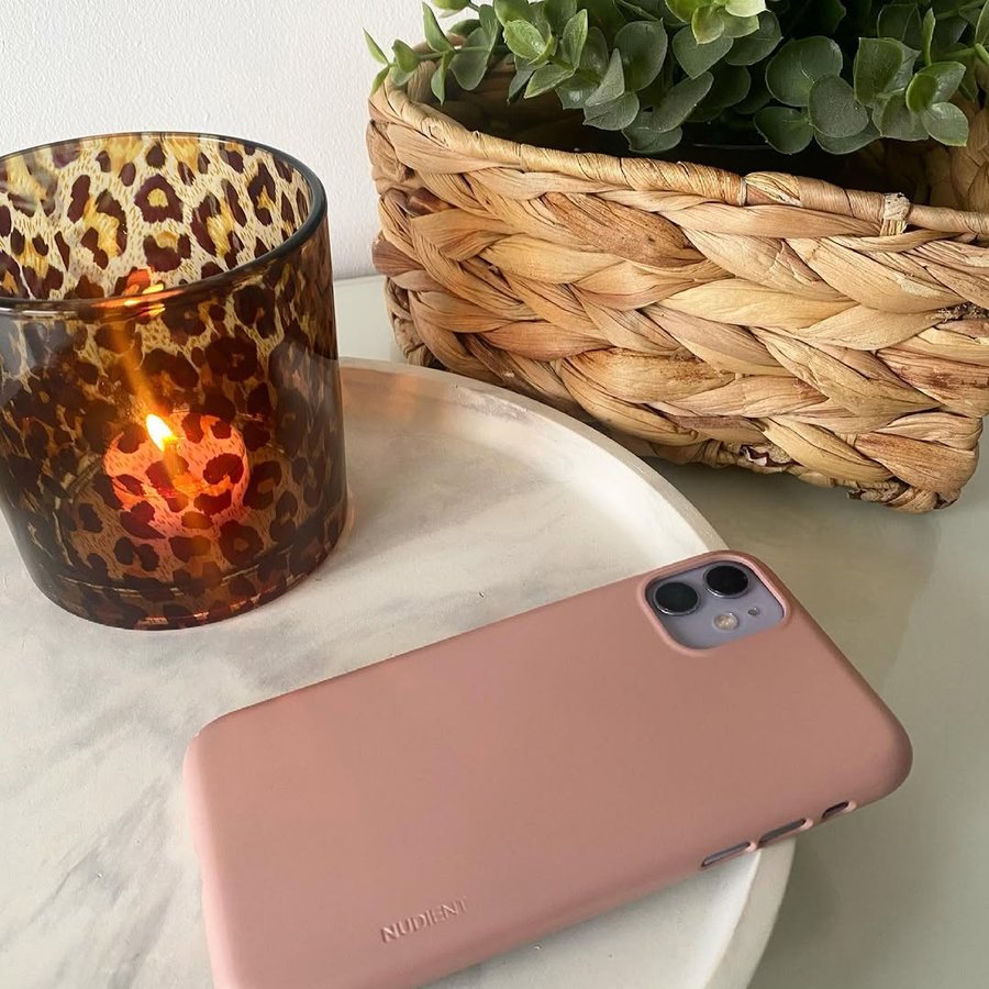 Instagram post by @kirstyevans_ for NUDIENT. Caption reads: Give me all the pink 💘 @nudientcases - Been....