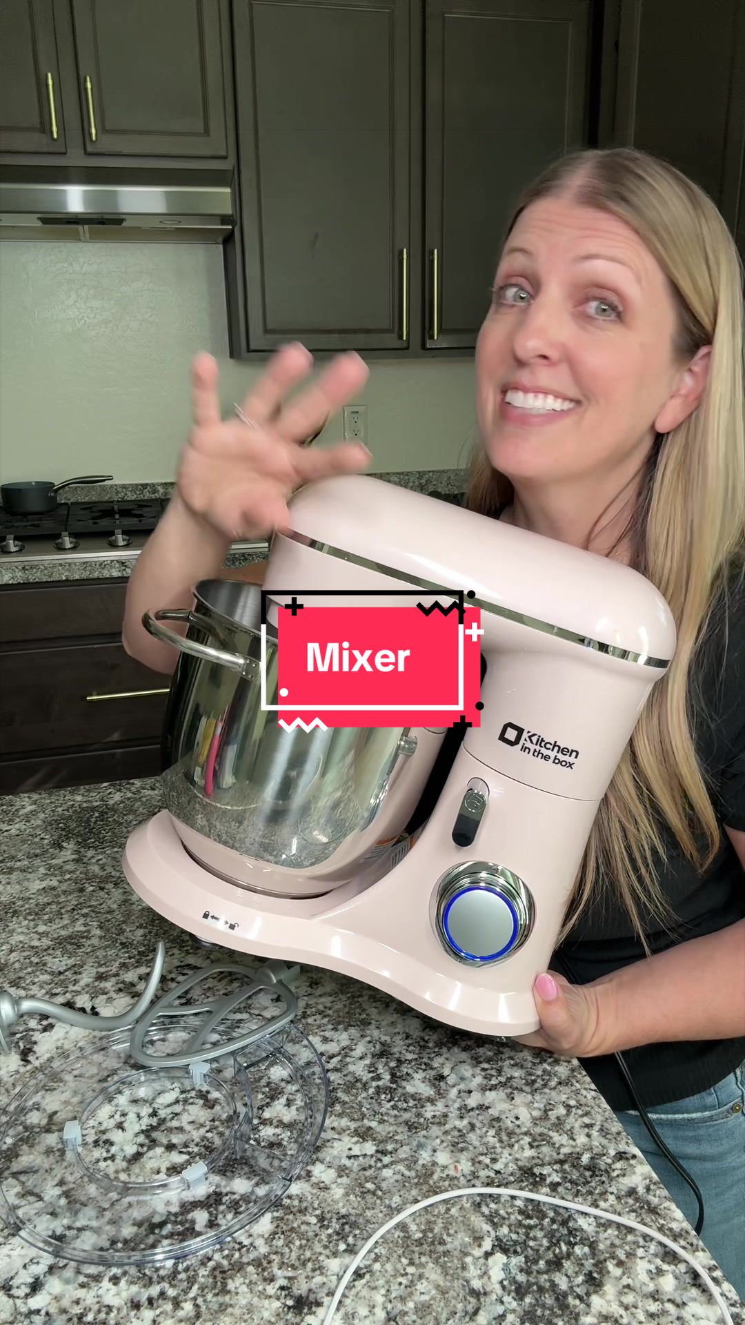 TikTok post by @rebecca.shops for Kitchen in the Box. Caption reads: [...] Hurry only a few left in stock! @Kitchen in....