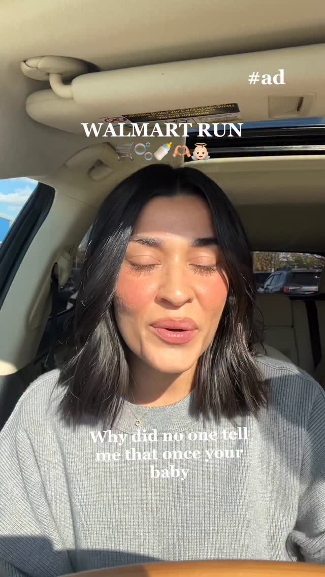 Instagram post by @bayleennicole for Huggies. Caption reads: #ad At @walmart for a very important restock.....