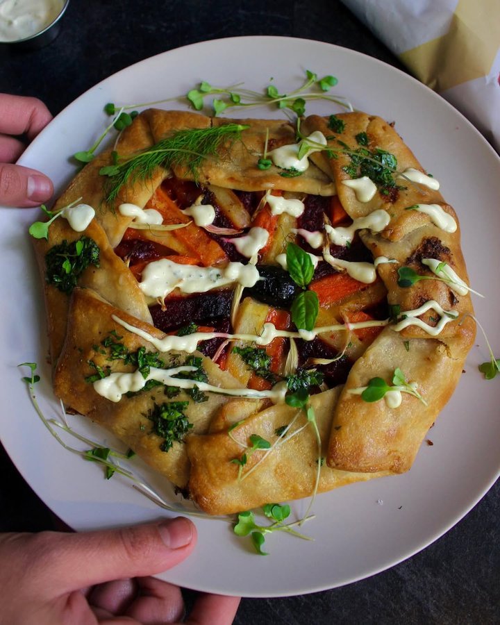 Instagram post by @flavoredbyfatima for The Kitchn. Caption reads: #Ad Fall is perfect for a beautiful root vegetable....