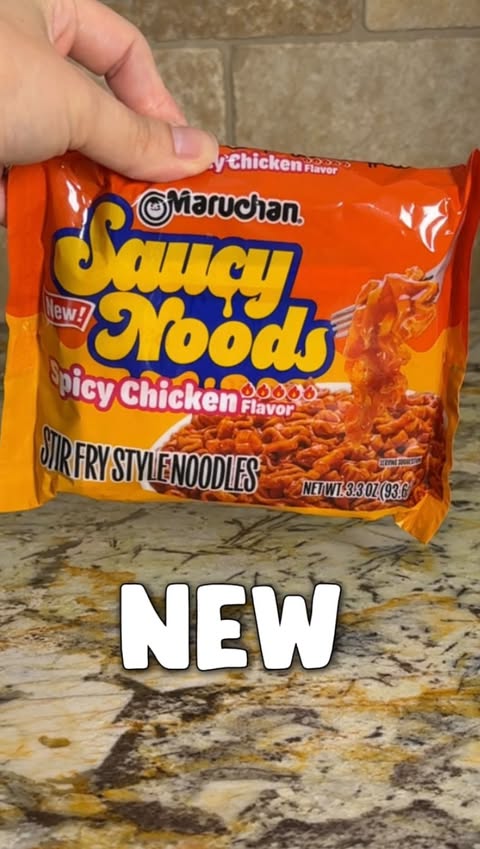 Instagram post by @savingmoneyhunny for Maruchan. Caption reads: NEW @maruchan_inc spicy noods! 7/10 not too bad! I....