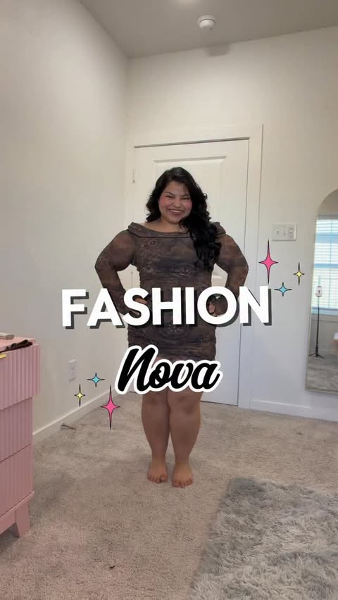 Instagram post by @lizsmiles11 for Fashion Nova. Caption reads: Outfits by @fashionnovacurve 

Outfits 

Luna Mesh....