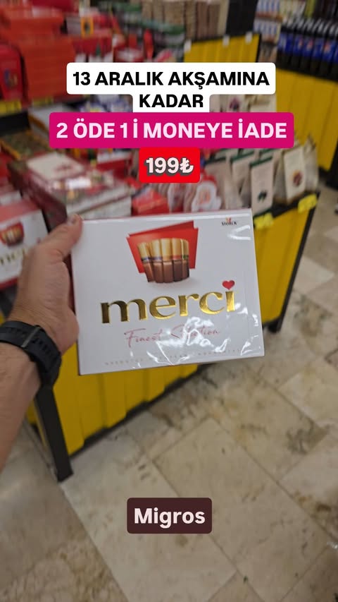 Instagram post by @indirimitakipedenadamheryerde for Migros. Caption reads: @migros_tr #kesfet #indirimitakipedenadam....