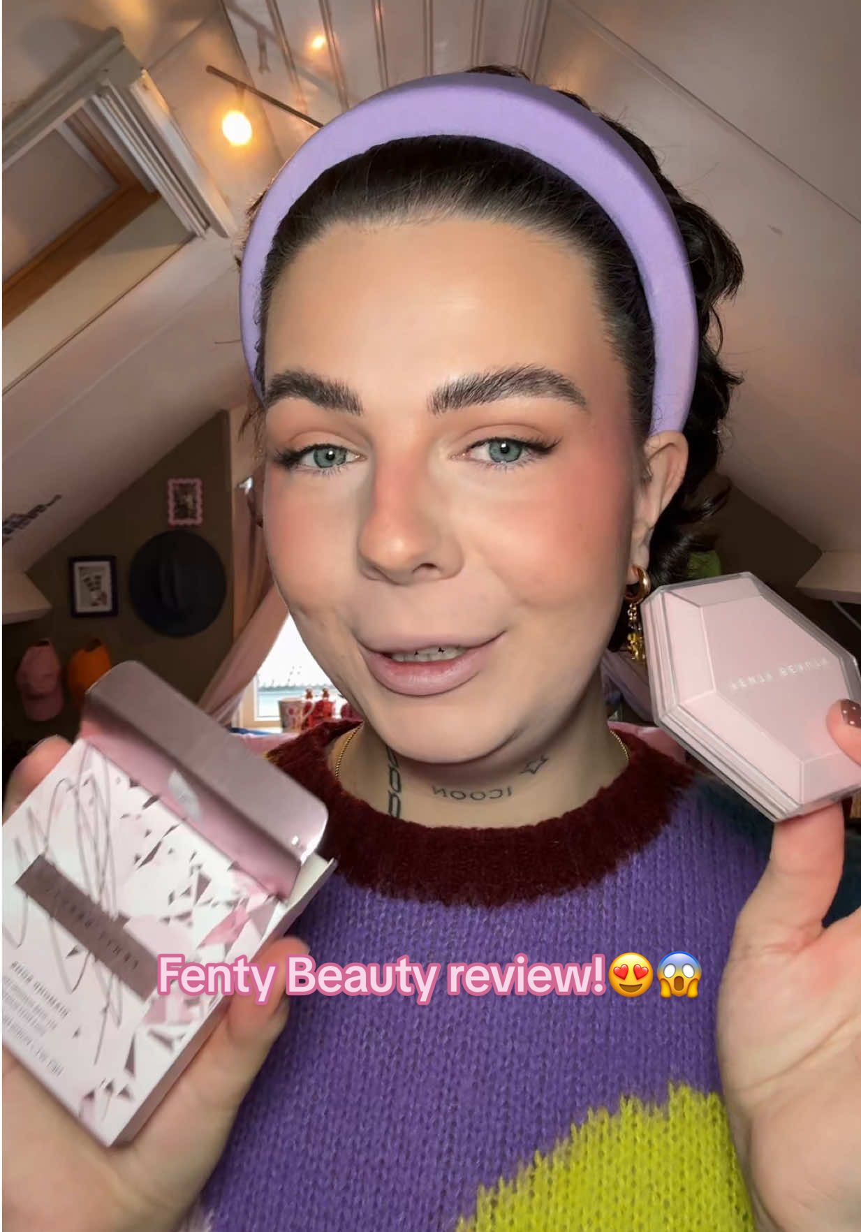 TikTok post by @saslookss for DOUGLAS. Caption reads: Do I love it??? @Fenty Beauty @douglasnederland....