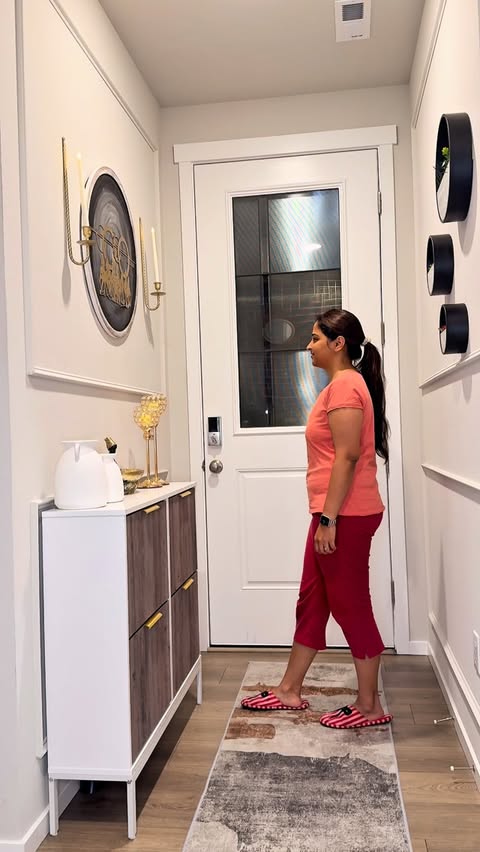 Instagram post by @craftednoshexplorer for Wayfair. Caption reads: Entryway glow-up. Creating a warm welcome, one....