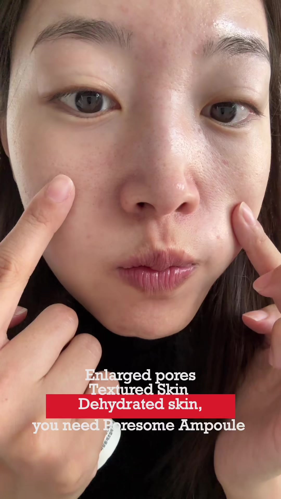 TikTok post by @imchloeim for Dr. Nineteen. Caption reads: [...] #pores #poreampoule #viralskincare....