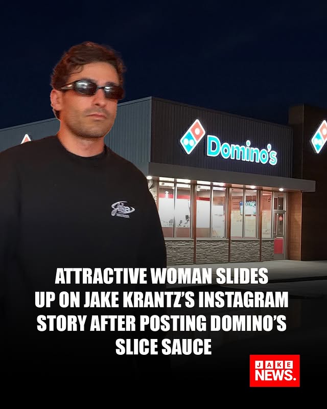 Instagram post by @jakekrantz for Domino's Pizza. Caption reads: Jake Krantz made a lot of noise recently after....