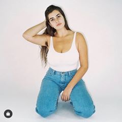 Instagram post by @rebacawolf for Los Angeles Apparel. Caption reads: Repost from @losangelesapparel shot by @saraldn....