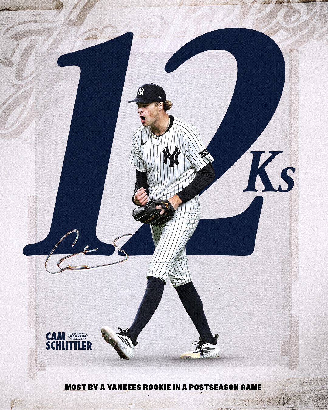 Instagram post by @camschlittler_ for New York Yankees. Caption reads: Killa Cam 🔥

The most strikeouts by a Yankees....