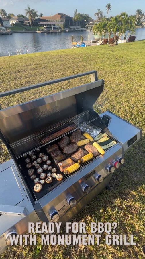 Instagram post by @life.as.eda for Monument Grills. Caption reads: [...] essential — the Eminence 605 by Monument....