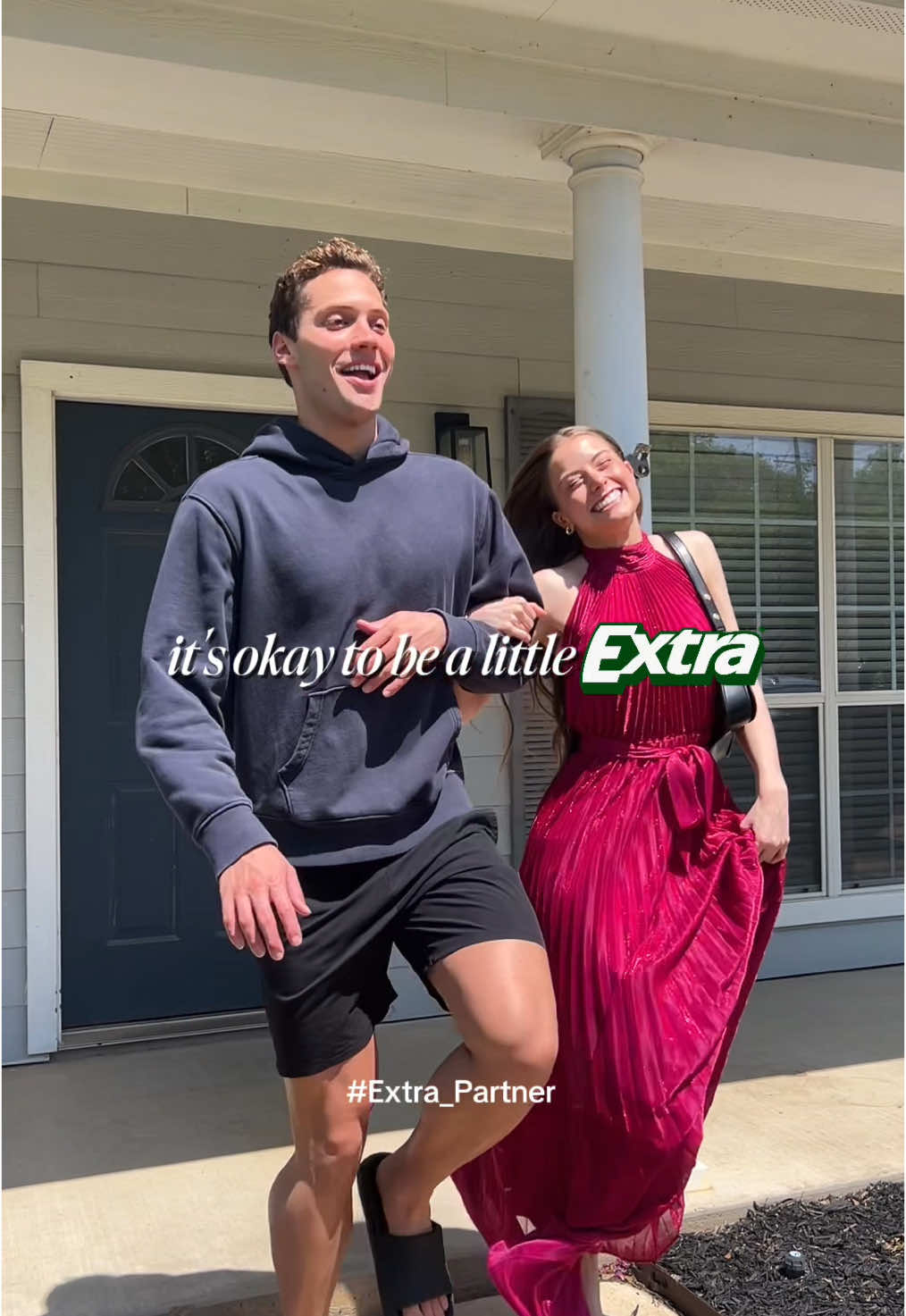 TikTok post by @carolineedobbs for EXTRA Gum. Caption reads: [...] fun when you’re Extra! #Extra_Partner....