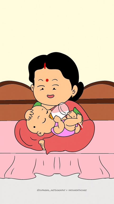 Instagram post by @suparna_artography for Vasu Healthcare. Caption reads: Every mom wants to give the best to their child.......