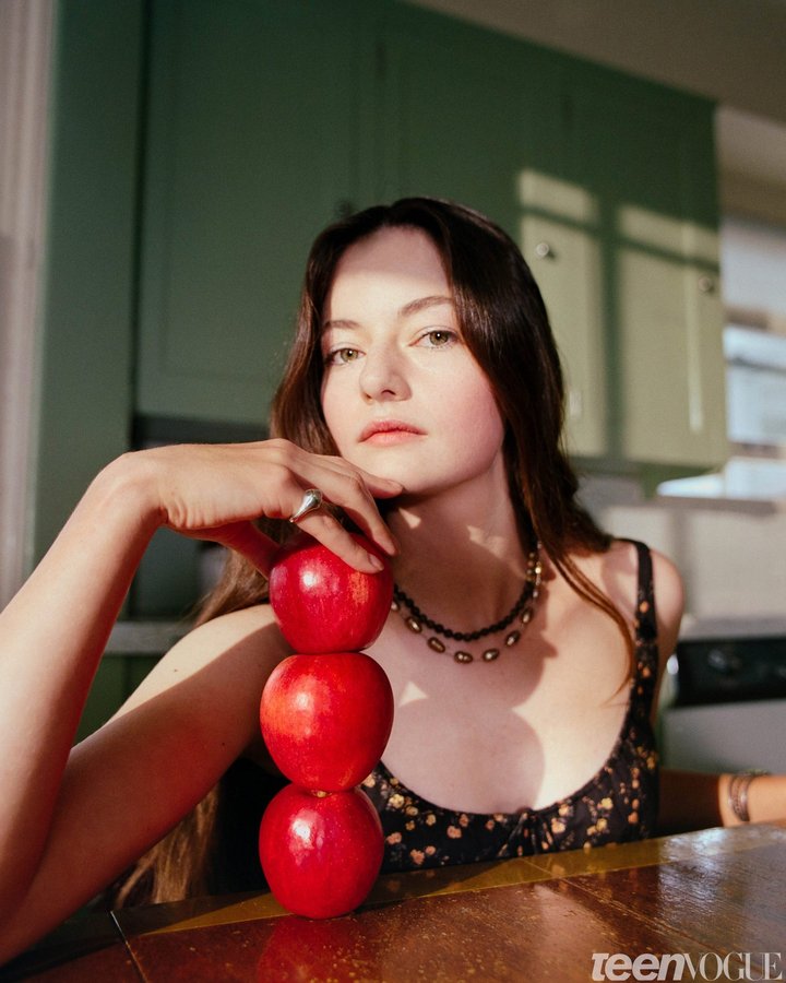 Instagram post by @mackenziefoy for Teen Vogue. Caption reads: Mackenzie Foy (@mackenziefoy), the young actress....