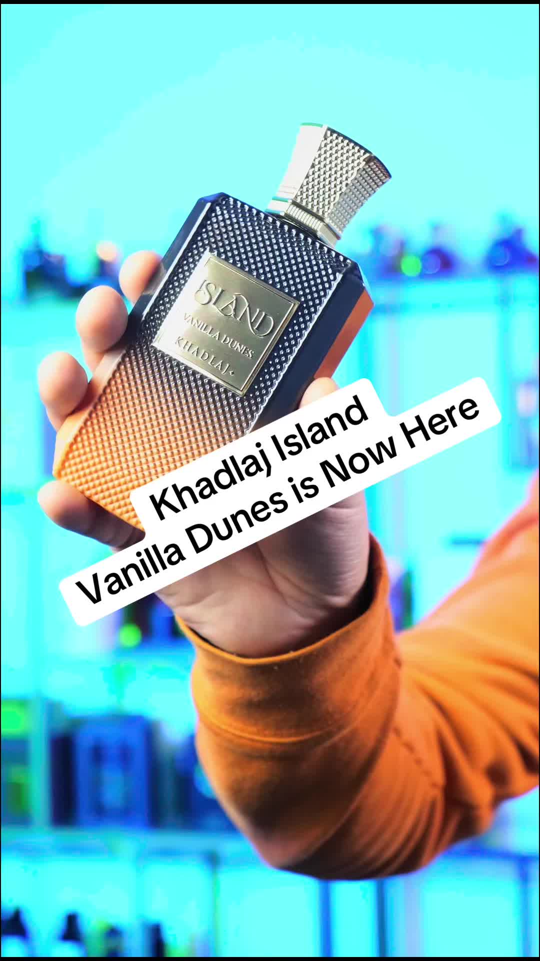 TikTok post by @topdealsdailyuk for French Arabian Perfumes. Caption reads: Khadlaj Island Vanilla Dunes 100ml Extrait....