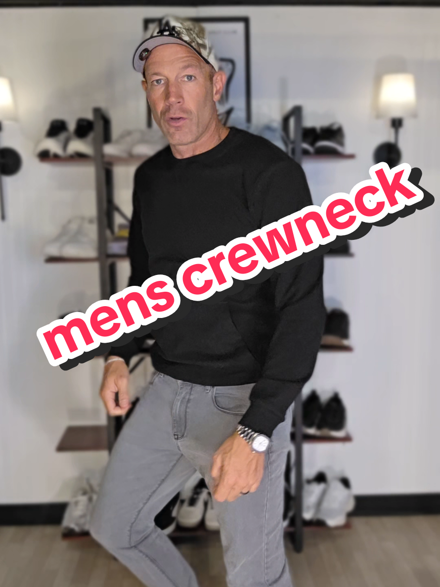 TikTok post by @dcfitness1 for AUSELILY. Caption reads: @AUSELILY mens crewneck pullover [...].
