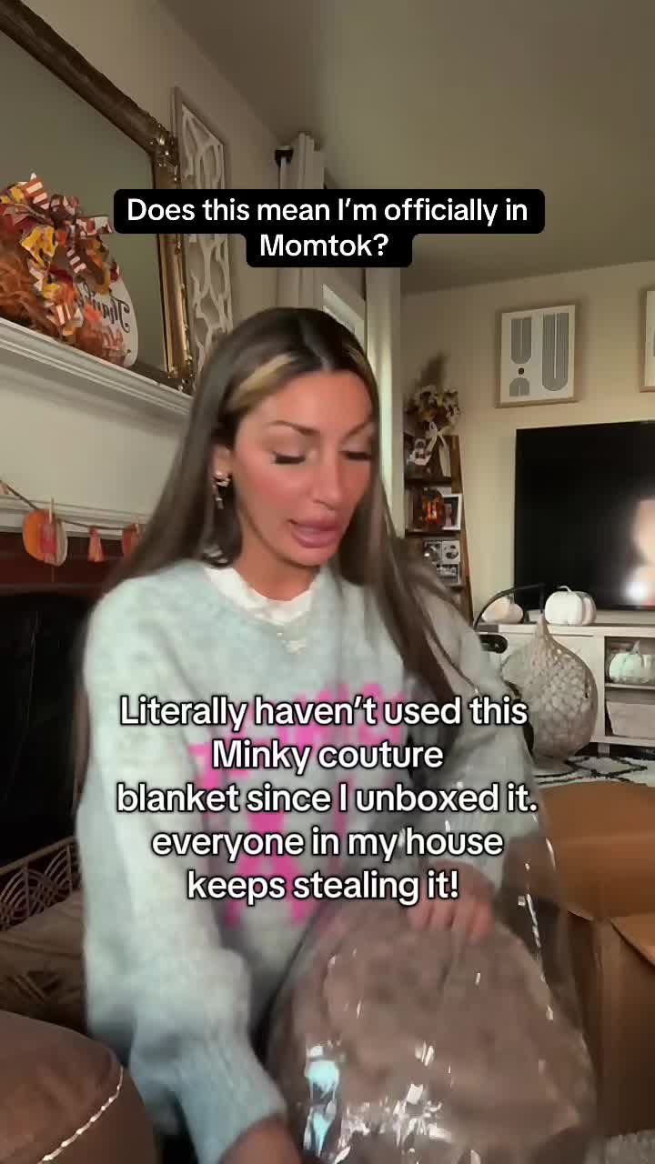 TikTok post by @emsinggg0 for Soft Minky Blanket. Caption reads: Love this @Minky Couture so much, but wish I could....