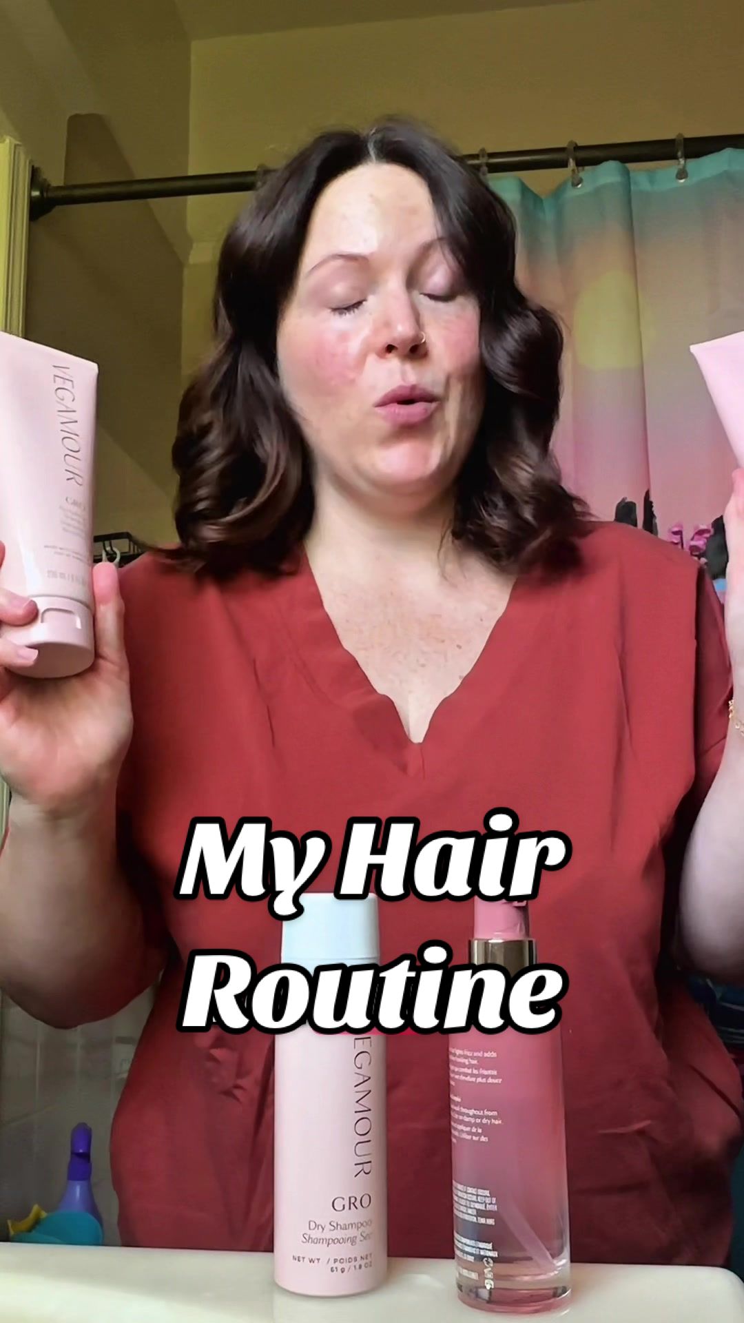 TikTok post by @nicoleleeanne6 for VEGAMOUR. Caption reads: [...] #thickerhair #shinyhair #beauty @VEGAMOUR .