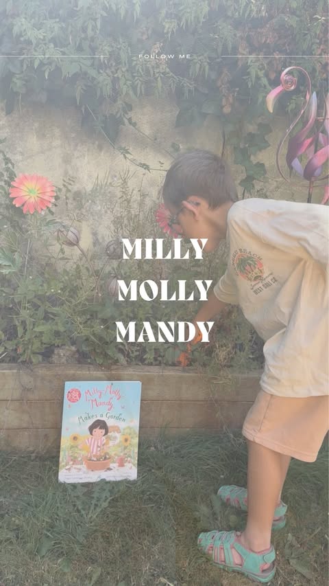 Instagram post by @donna_rickard_ for Macmillan Children's Books. Caption reads: 🌟 Milly Molly Mandy 🌟 Ad | Gifted We’ve been....