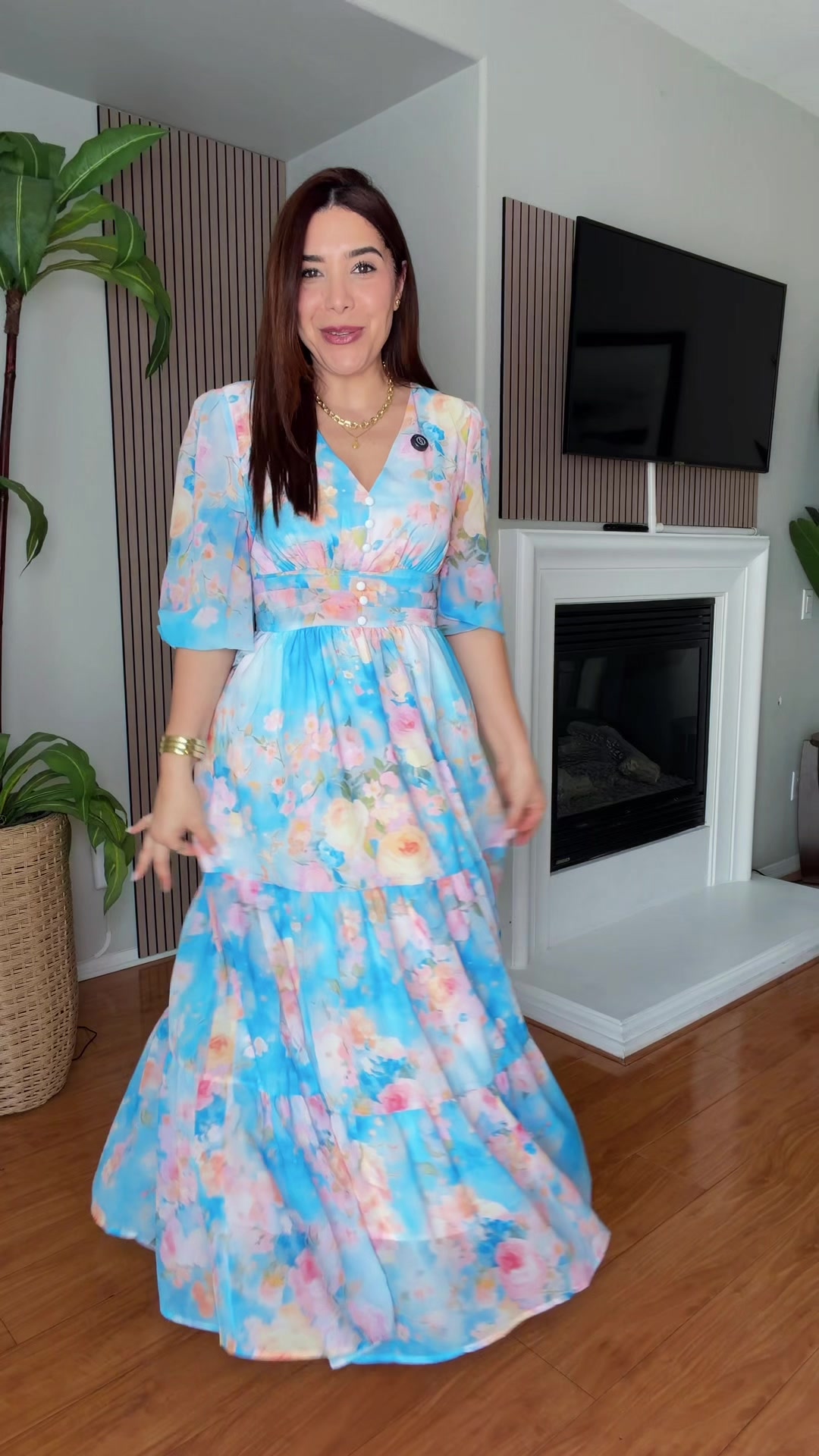 TikTok post by @antonietafashionway for ChicMe. Caption reads: [...] #weddingguestdress @ChicMe_official.
