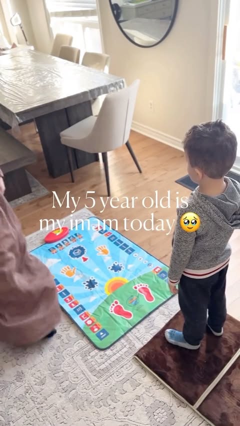 Instagram post by @mariamnouser for My Salah Mat. Caption reads: Lately, Ziyad has been reminding us to....