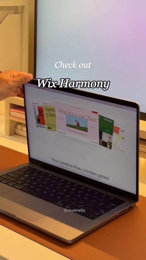 Instagram post by @reverelia for Wix. Caption reads: [...] site and a workshop website using Wix....