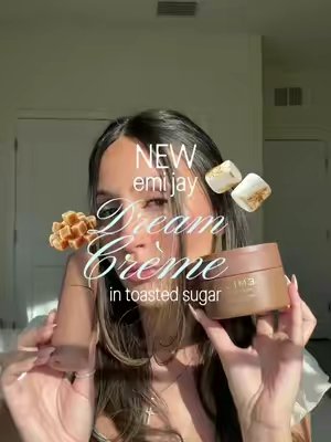 TikTok post by @noeminiicole for Emi Jay. Caption reads: serving toasted sugar dreams 🍮🧸 @Emi Jay’s NEW....
