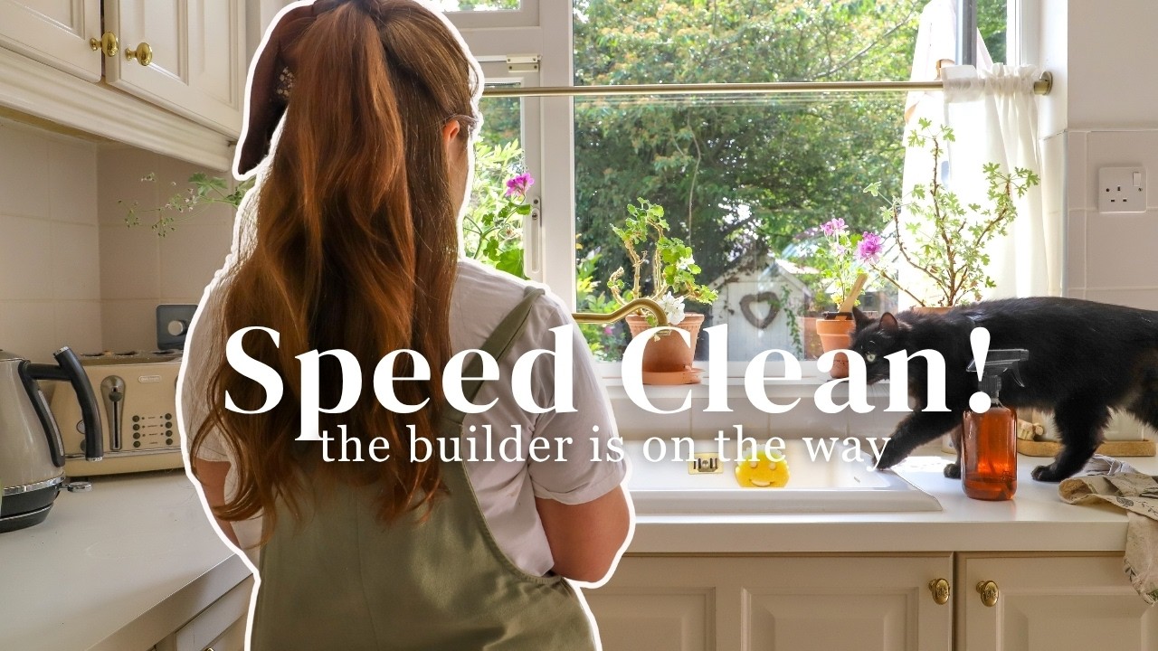 YouTube post by @DaintyDiaries for Flodesk. Caption reads: Speed Cleaning My Cottage Before the Builder....