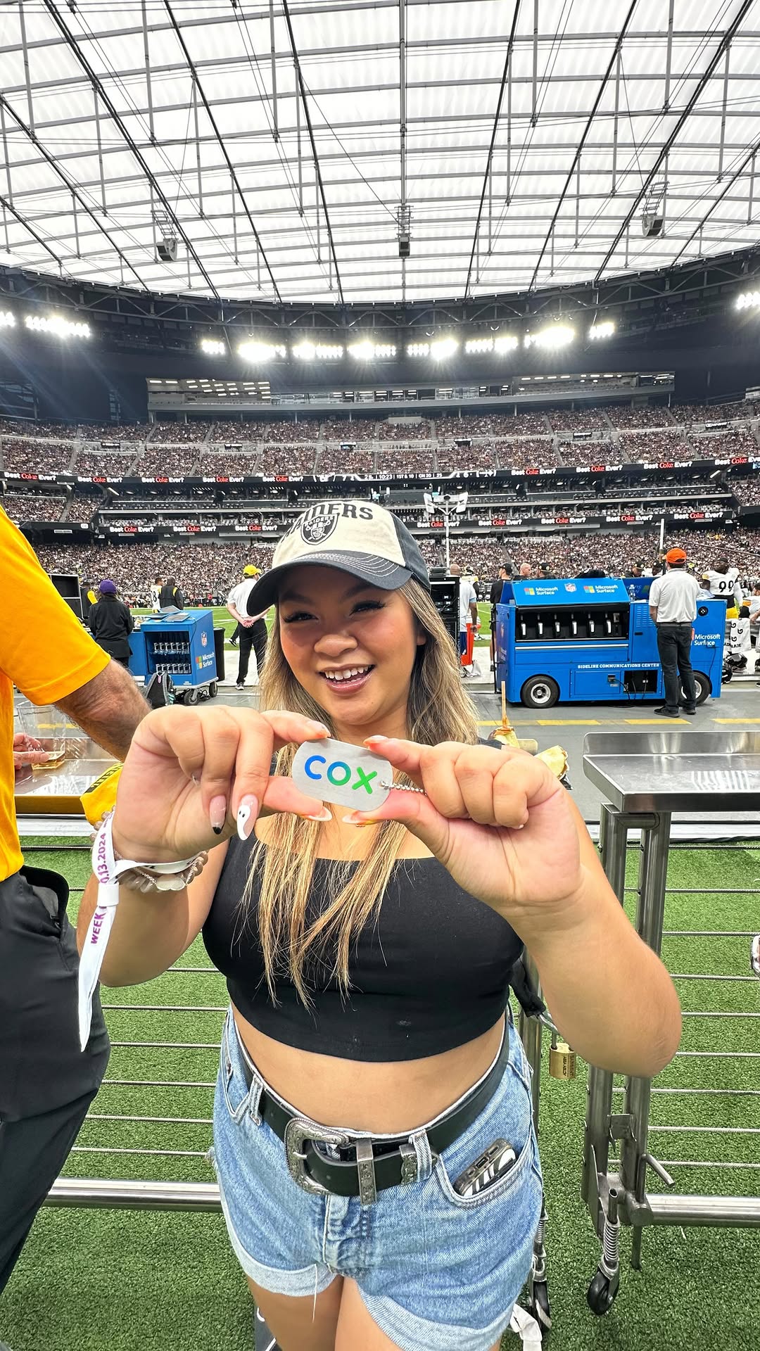 Instagram post by @tallzz_ for Cox Communications. Caption reads: Game day with @coxcommunications keeps you....