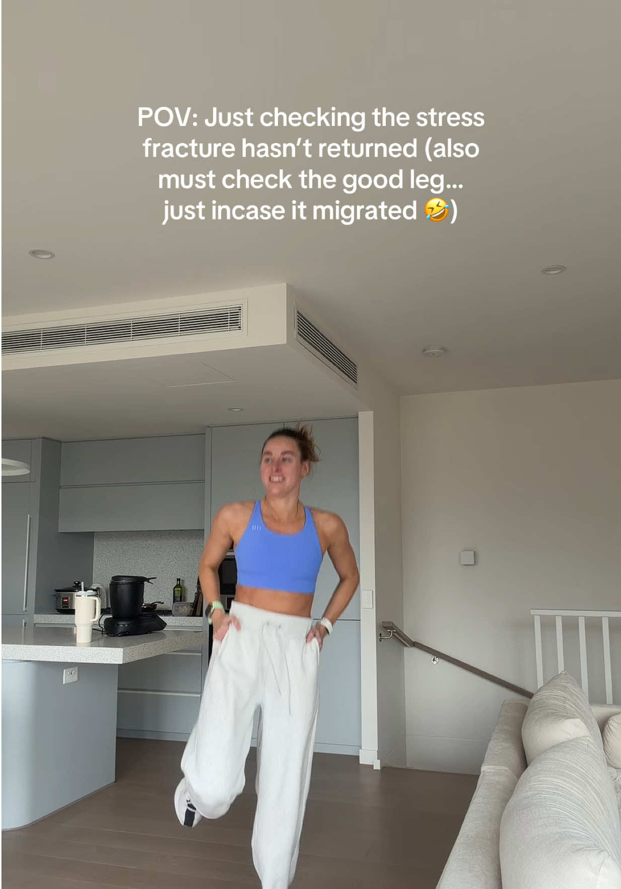 TikTok post by @briannathrossell for LSKD. Caption reads: [...] we are tracking well 🙏 @LSKD sports bra....