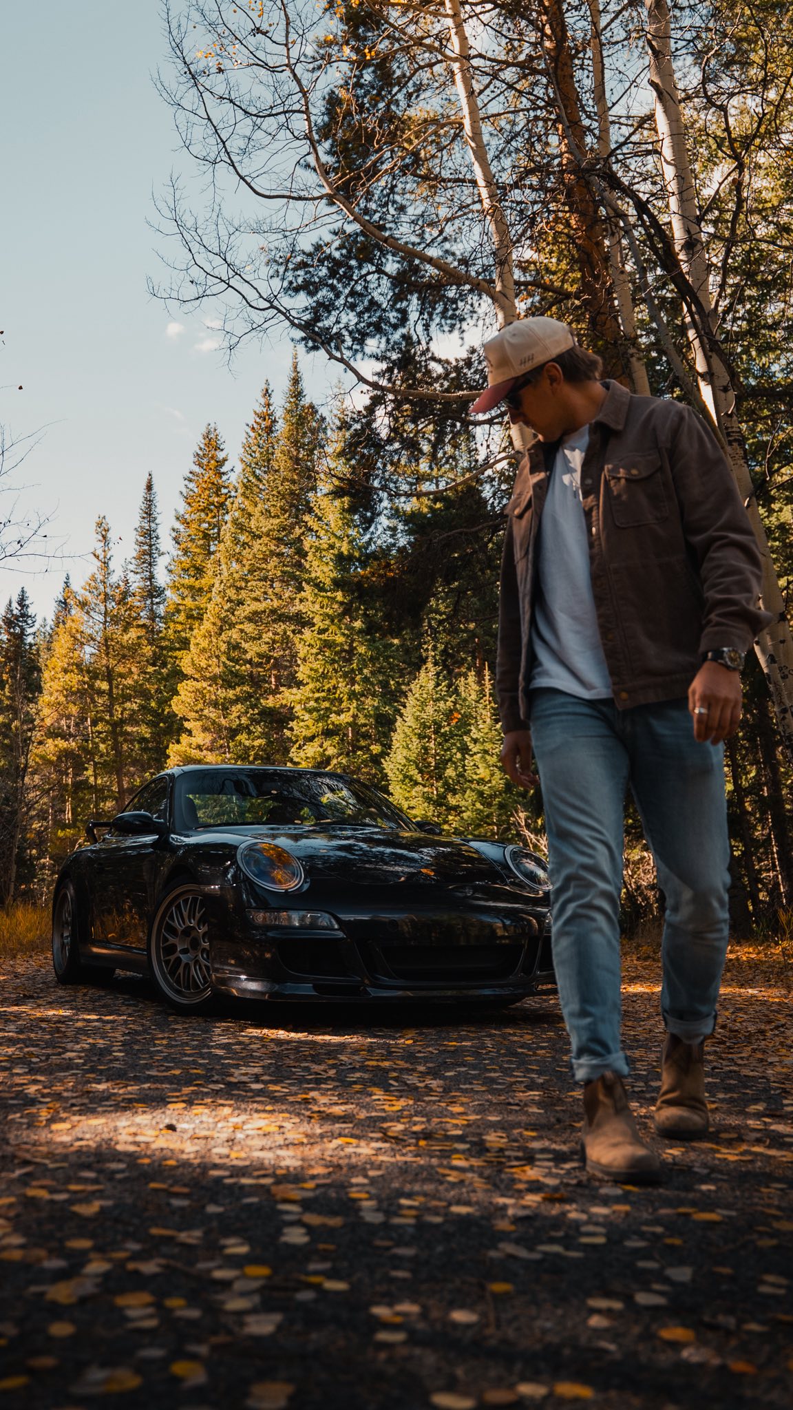 Instagram post by @samoffgrid for Porsche USA. Caption reads: A lifelong motorsports fan, @samoffgrid always....