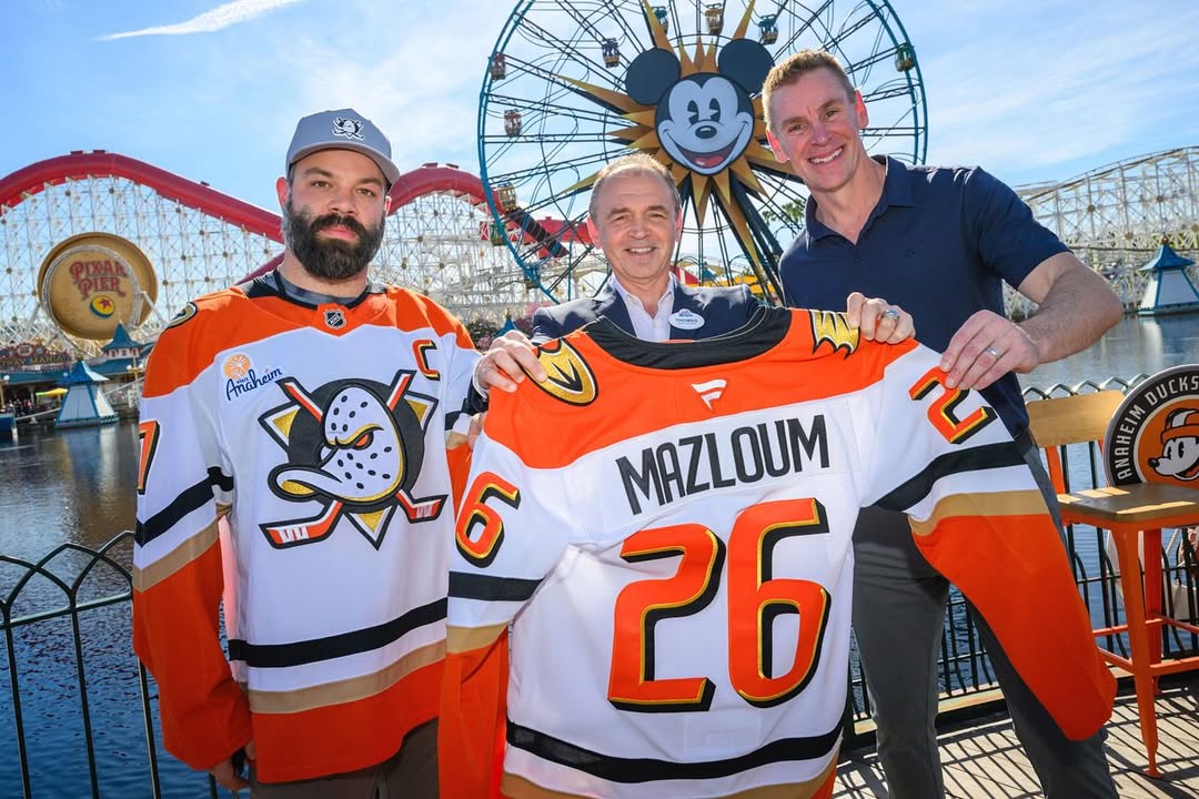 Instagram post by @disneylandresortpresident for Disneyland. Caption reads: An amazing Anaheim Ducks Day at @disneyland -....