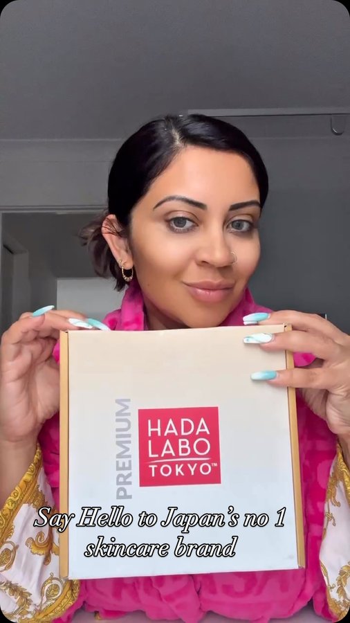 Instagram post by @xbina1 for Adore Beauty. Caption reads: Get ready for the day with me with Hada Labo....