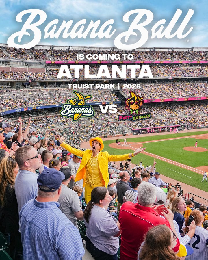 Instagram post by @braves for Truist. Caption reads: Banana Ball is back!

We’re excited to share that....