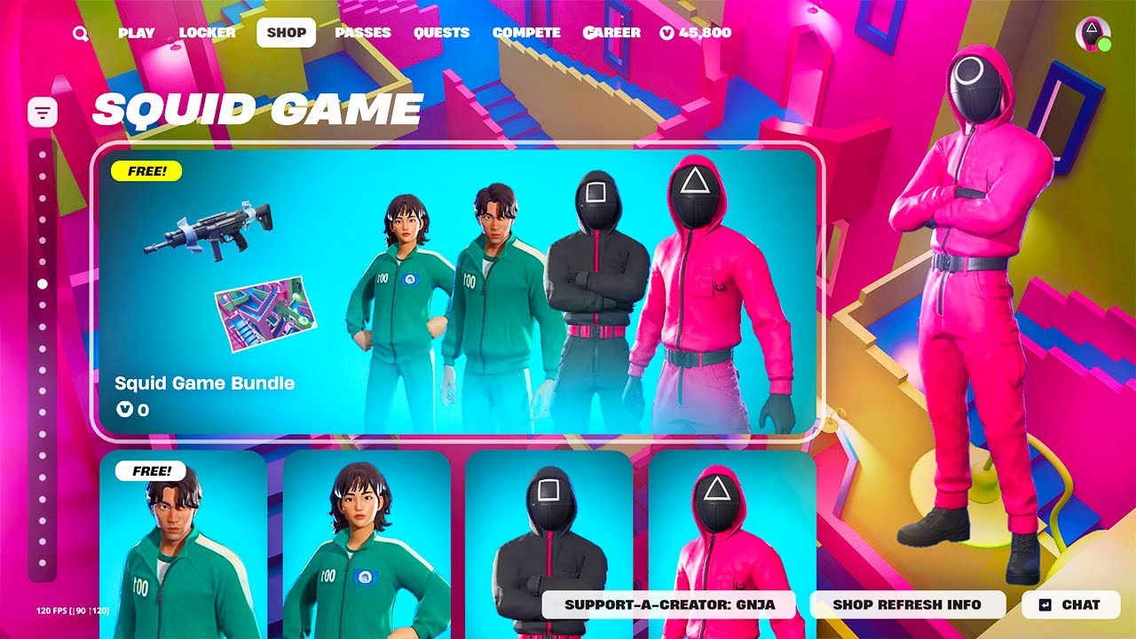 YouTube post by @GhostNinja for KontrolFreek. Caption reads: FREE SKIN NOW for EVERYBODY!.