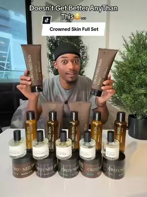 TikTok post by @shopdealsbyquis for Crowned Skin. Caption reads: This Gotta Be The Best @Crowned Skin Drop YET!....