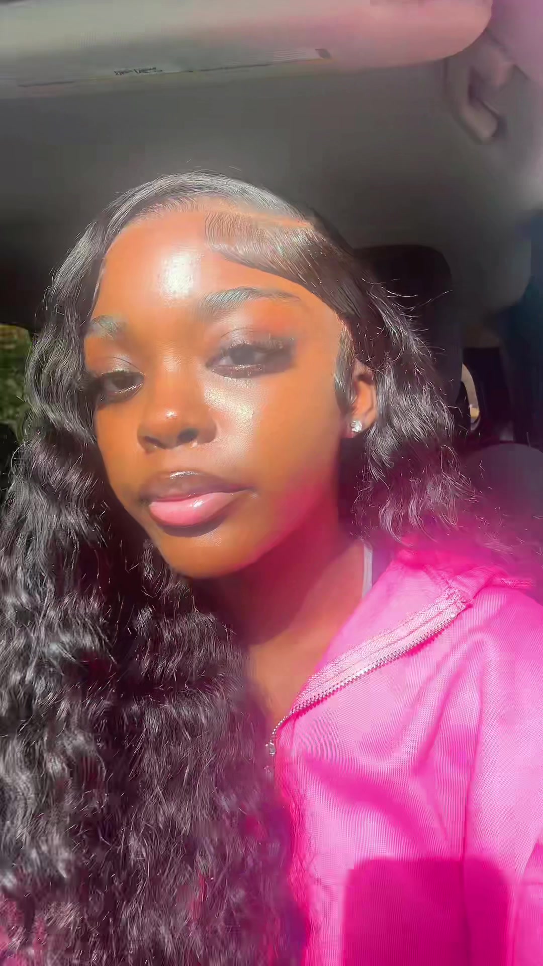 TikTok post by @lyriccfaith for Pizazz Hair. Caption reads: i love being a girly girllll #wiginstall....