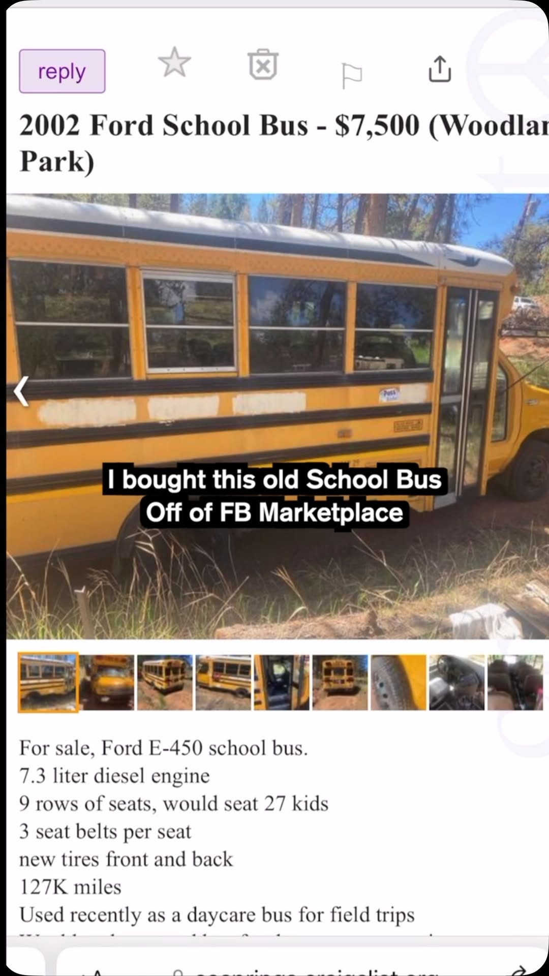 Instagram post by @isaacturnerit for BougeRV. Caption reads: I bought a School Bus off of Facebook Marketplace.....