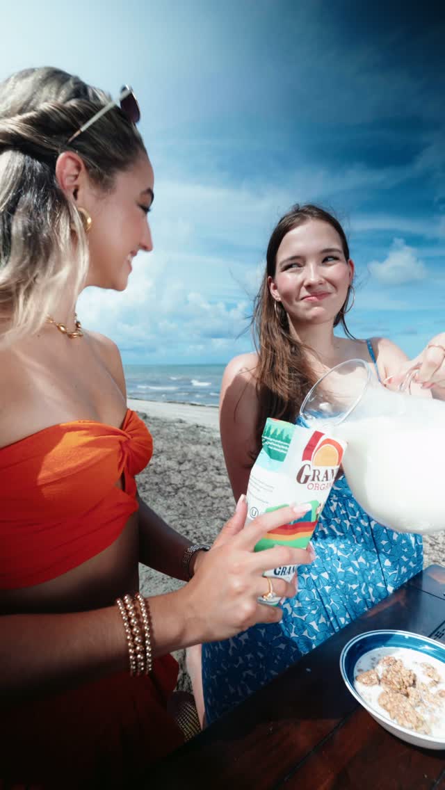 Instagram post by @mayabcfilms for Grandy Organics. Caption reads: [...] 👀 Two new flavors just dropped at Grandy....