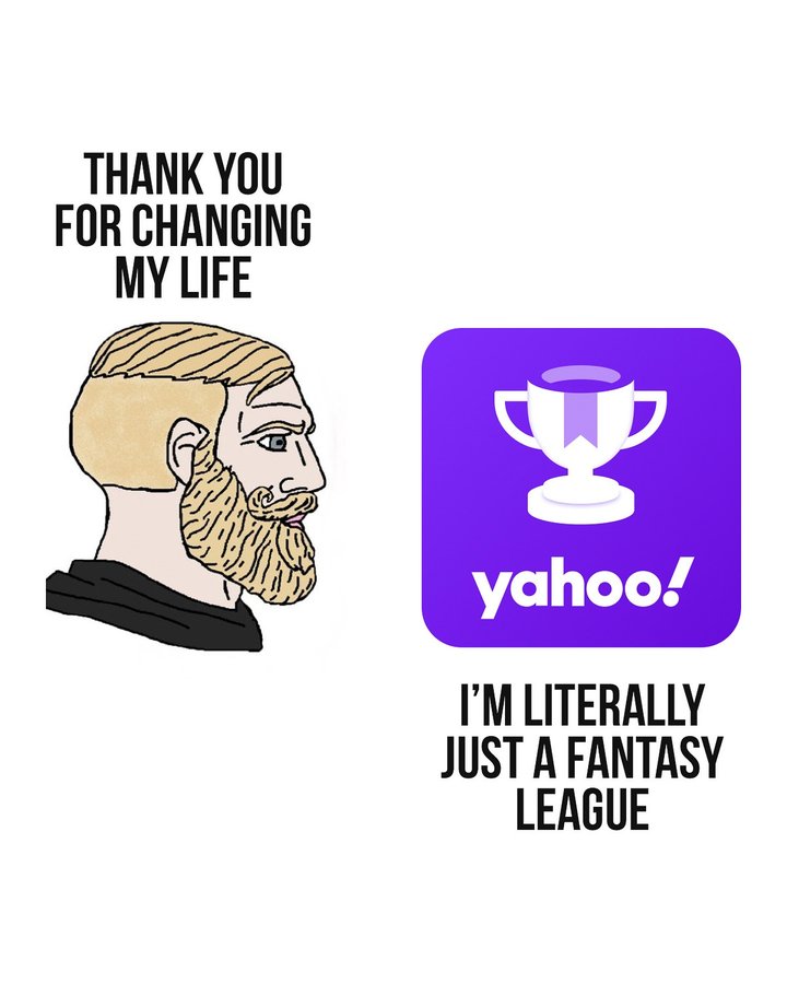 Instagram post by @nflmemes_ig for Yahoo. Caption reads: I don’t ask for much #yahoopartner.