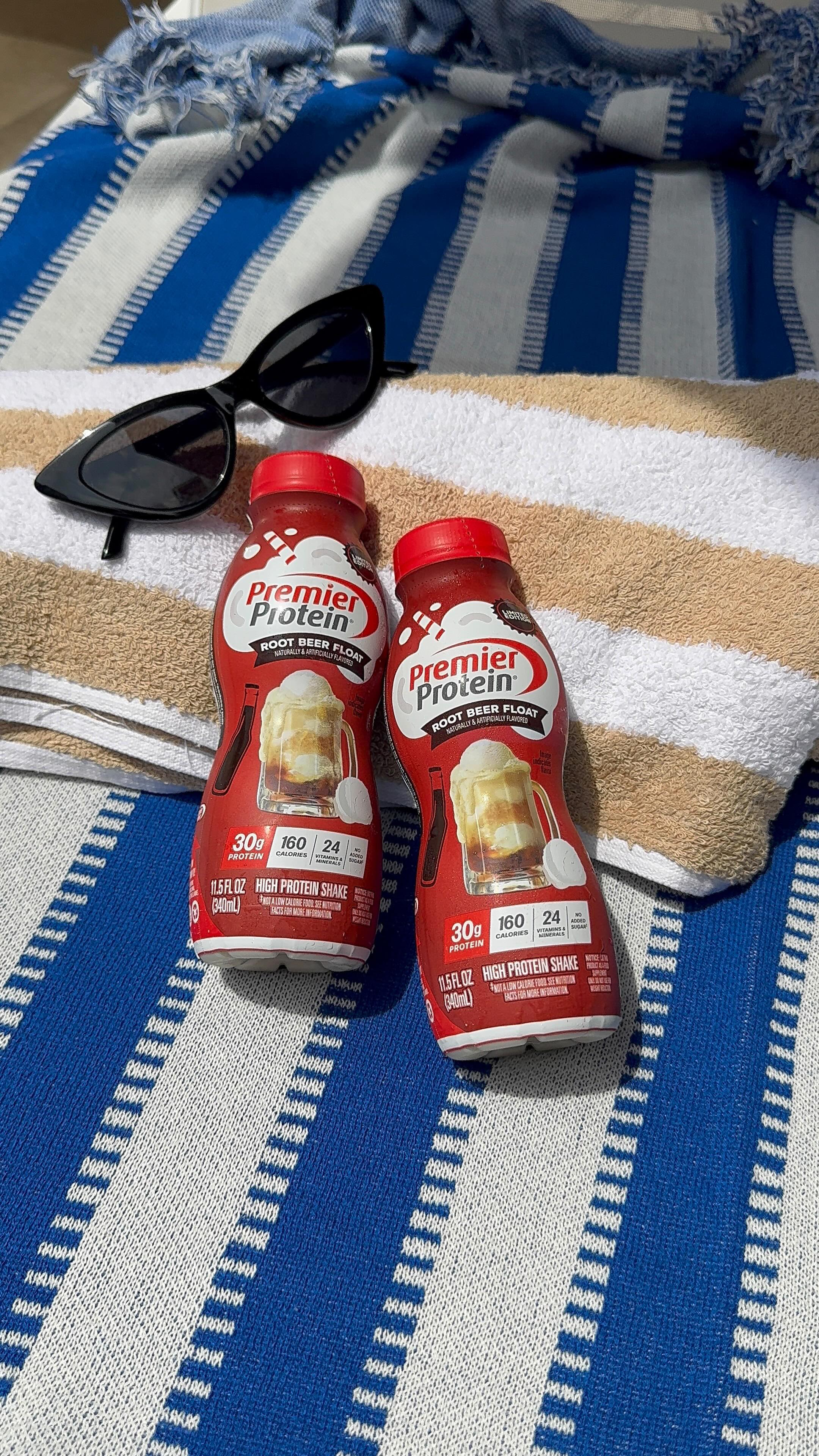 Instagram post by @mskaimichelle for Premier Protein. Caption reads: #Ad Premier Protein’s Root Beer Float Protein....
