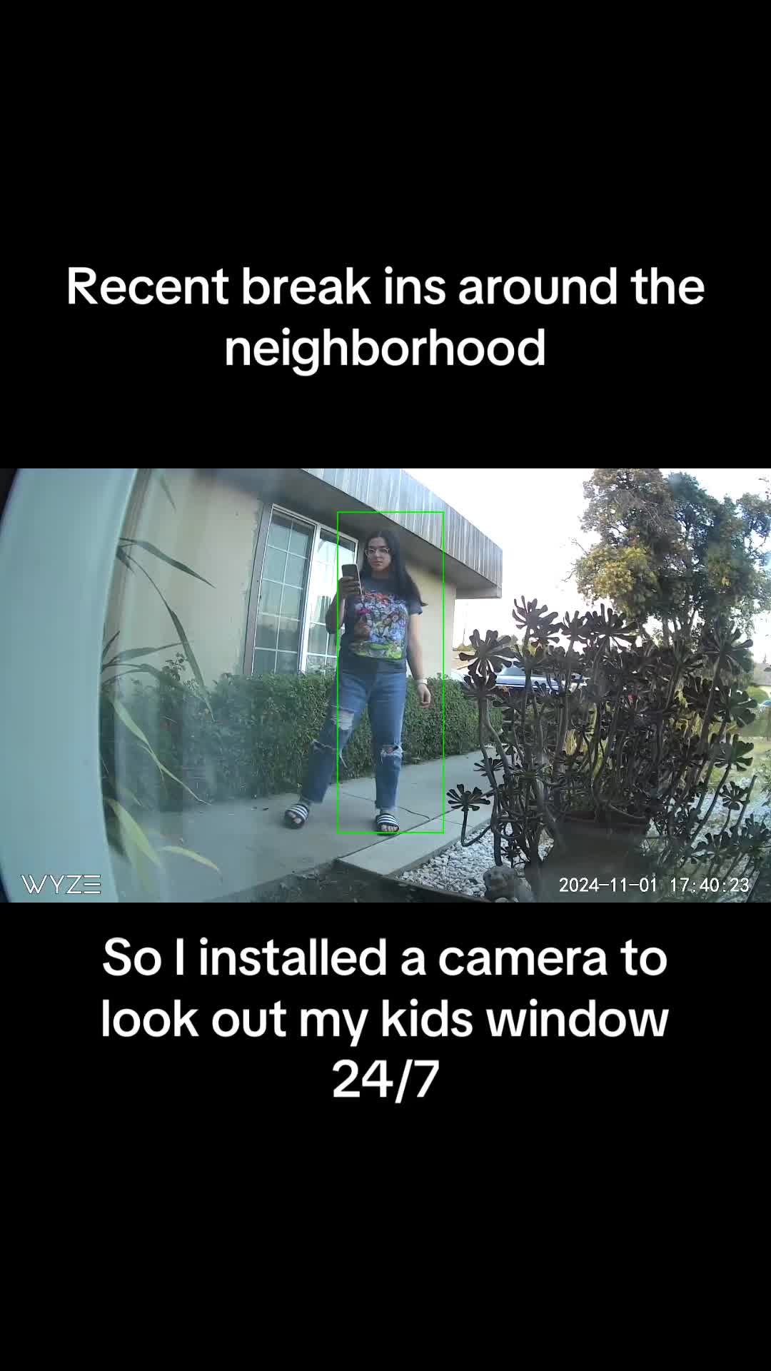 TikTok post by @faddahhh for Wyze. Caption reads: My kids safety is no joke. Ill do what i have to....