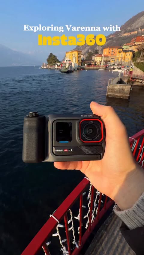 Instagram post by @gmarcod91 for Insta360. Caption reads: Exploring Varenna with @insta360italia Ace Pro 2 ✨....
