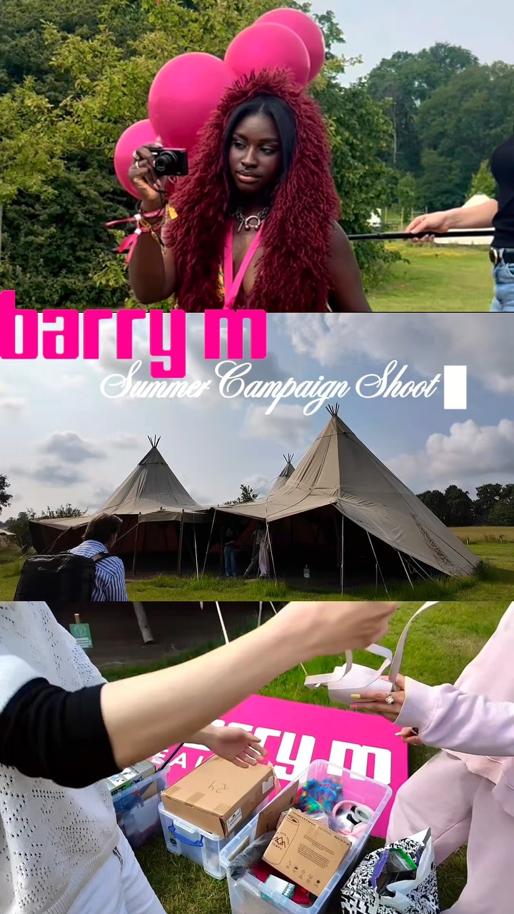 Instagram post by @itssarahlouuise for Barry M. Caption reads: Grwm for @barrymcosmetics festival campaign....